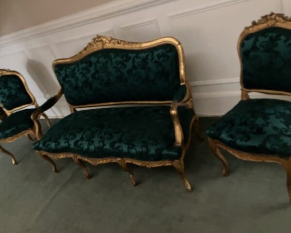 Antique Louis style carved gilt Salon Suite