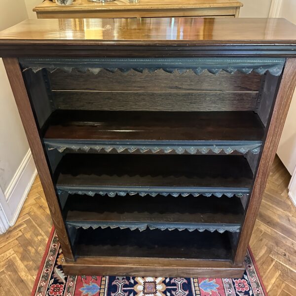 Early 20th Century Open Bookcase with Decorative Painted Trim